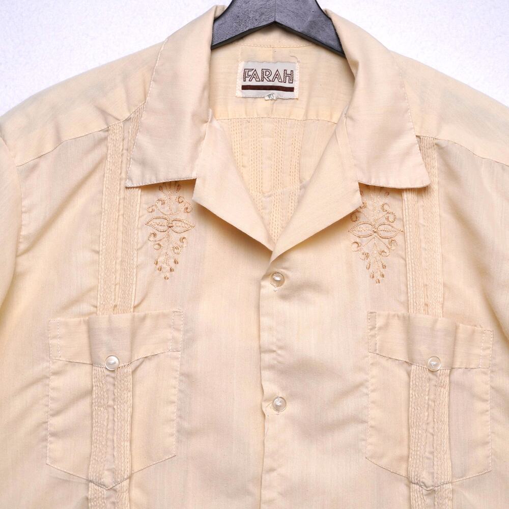Vintage‎ Farah Embroidered Guayabera Shirt Cuban Style 42 - Picture 2 of 8